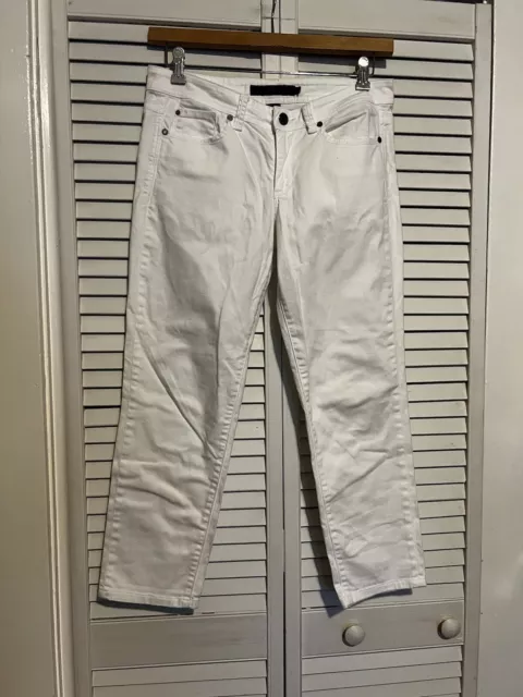 CALVIN KLEIN Women’s Size 8 Jeans Mid Rise Skinny Crop White Pants