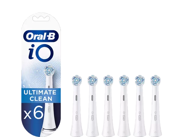 Recambio para cepillo dental - Oral-B iO Ultimate Clean, Pack De 6 Unidades,