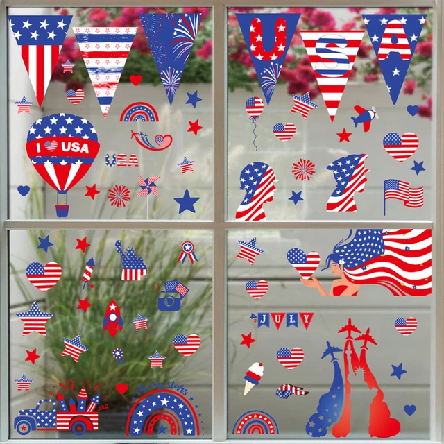 Adesivi Giorno dell'Indipendenza adesivi patriottici decalcomanie adesivo da parete decorazione casa
