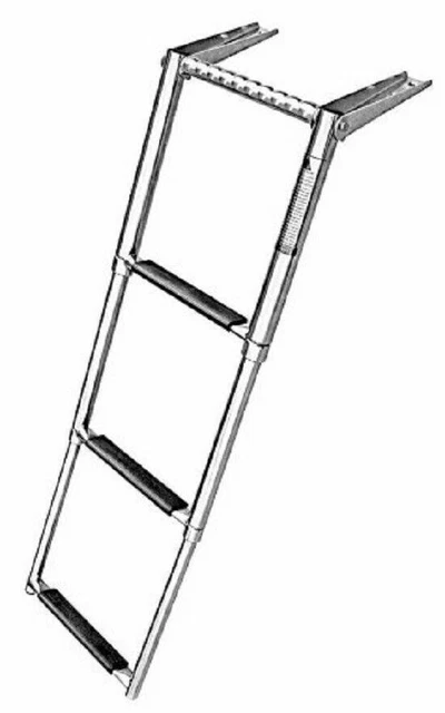 3 Step Boat Boarding Ladder Telescoping 316 Stainless Steel Marine Boat Yacht