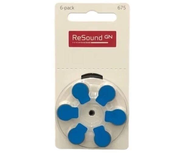 Baterías para audífonos GN ReSound talla 675 - paquete de 10 (60 celdas)