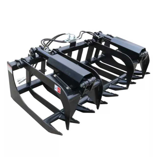 Landy Attachments 72'' Skid Steer Root Rake Grapple Bucket Front End Loader