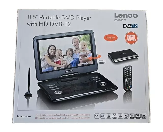 Lenco DVP-1273 Tragbarer DVD-Player - Schwarz