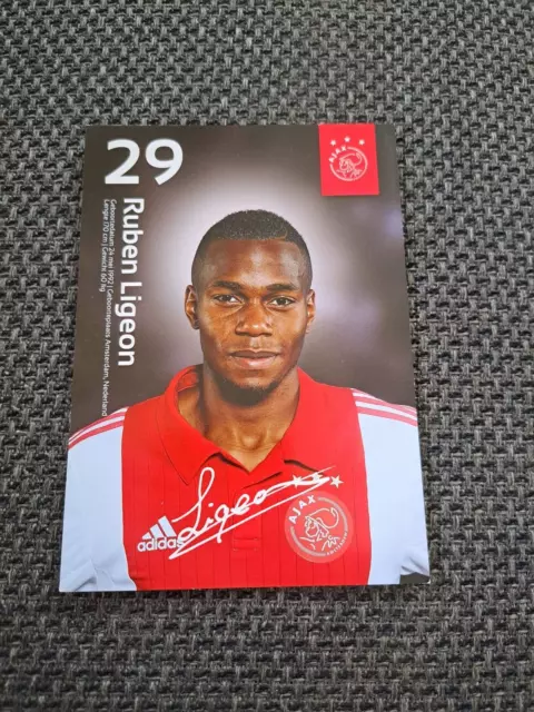 RUBEN LIGEON # AJAX / HOLLAND - 6x4 OFFICIAL AUTOGRAPHCARD UNSIGNED (1)