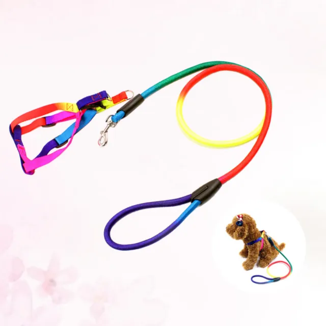 Collares de color arco iris para perros arnés para cachorro correas para el pecho mascota