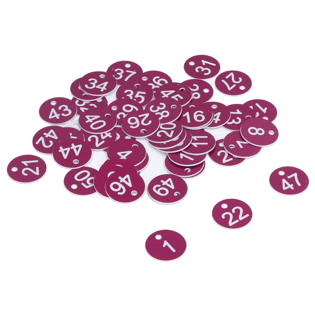 Numbers 1 To 50 Purple 50Pcs Numbered Label Round Simple Beautiful Beehive BG