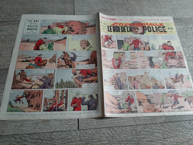 l'aventureux N° 30 octobre 1936 le roi de la police montée bande dessinée rare