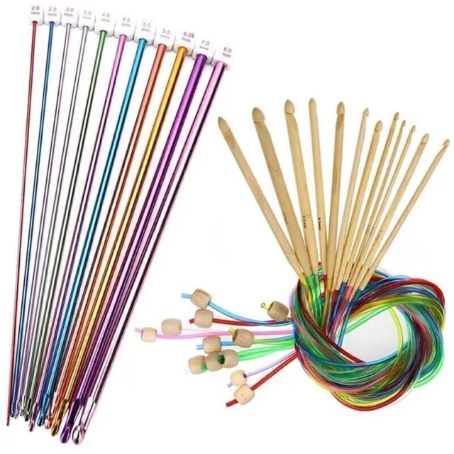 23 StüCk Tunesische HäKel Nadeln Set 3-10 Mm Kabel Bambus Strick Nadel mit O5M5