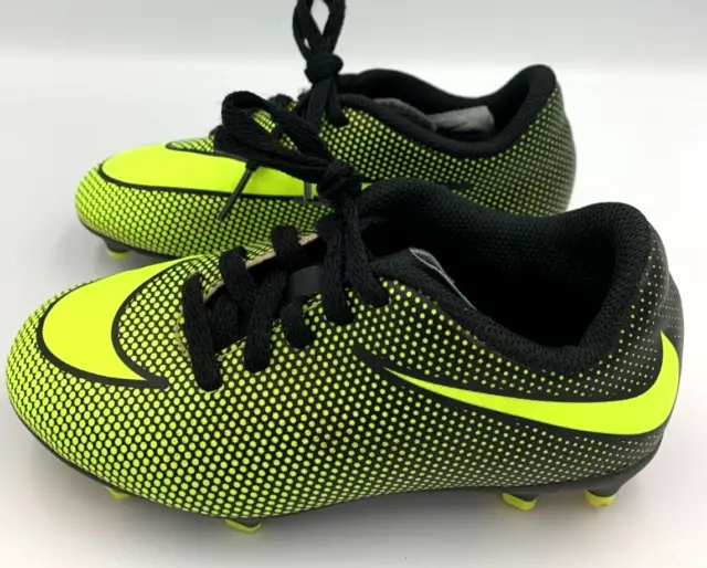 Nike Jr Bravata II Black/Yellow Unisex Kids Soccer Cleats Sz 11C