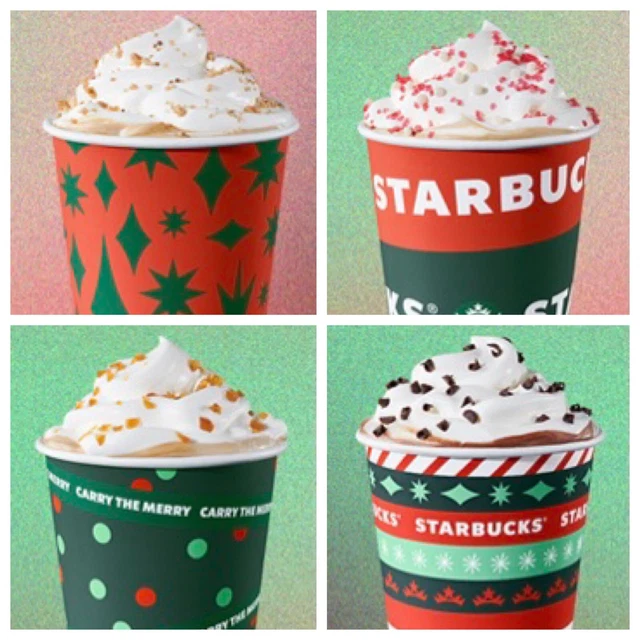 2020 STARBUCKS HOLIDAY Christmas Disposable Paper Cups Full Sleeve