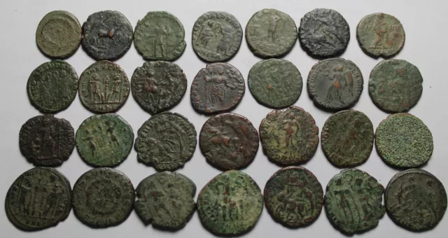 Lote, 4 Antiguo Romano Imperial Monedas Constantine Licinius Valentinian 2
