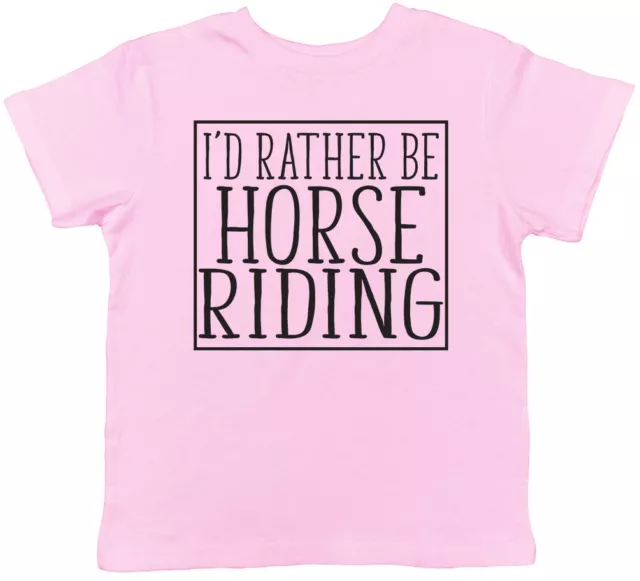 T-shirt I'd Rather be equitazione bambini bambini ragazze ragazzi