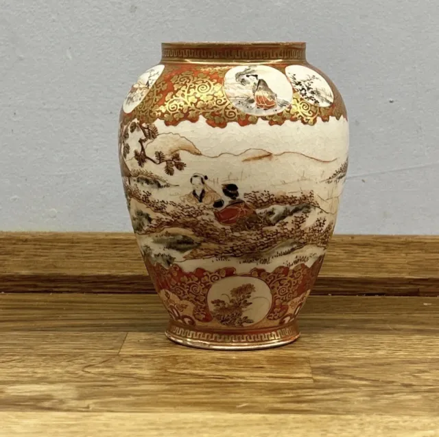Fine Antique Japanese Kutani Porcelain Jar Meiji Period Old Nippon, Beautiful 5’