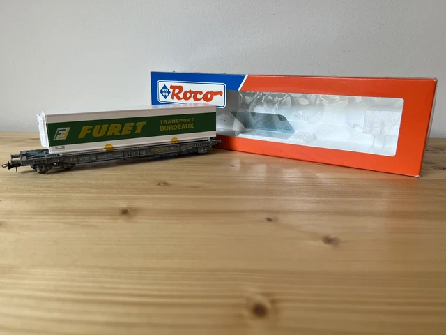 3 Wagons Roco 46377 SNCF Fret - Caisses Furet - Échelle HO - Occasion