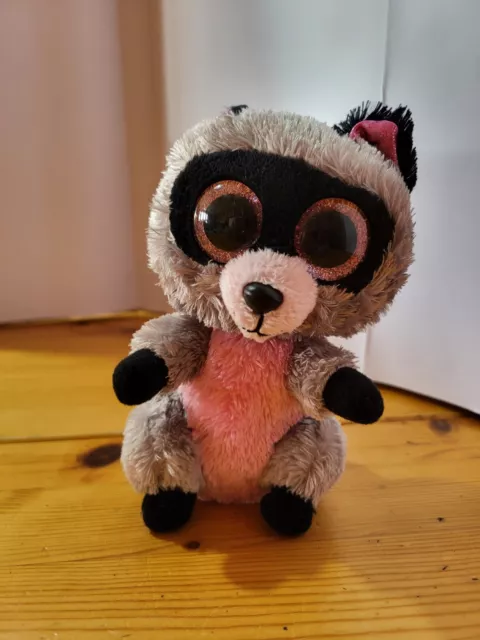 Ty Beanie Boo Rocco the Raccoon soft toy 14cm tall