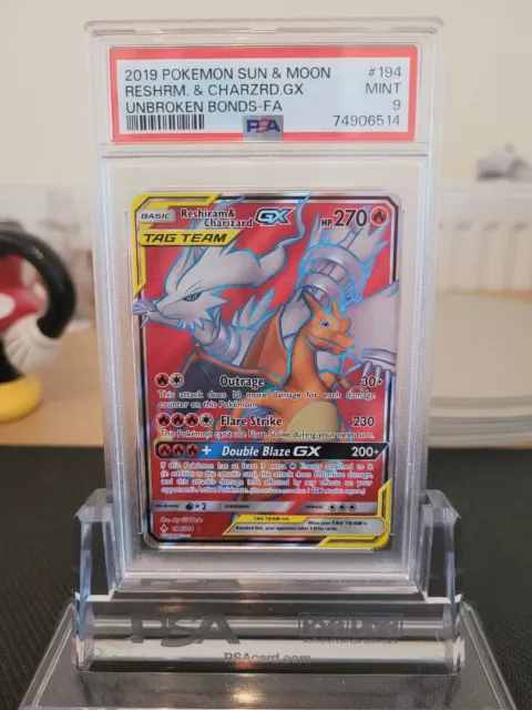 Reshiram & Charizard GX / Sun & Moon Unbroken Bonds / PSA 9