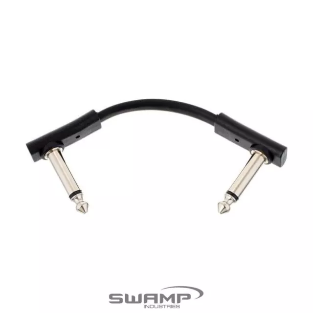 RockBoard Flat Black Patch Cable Slim Rectangular Body Extra Thin Angled Plugs