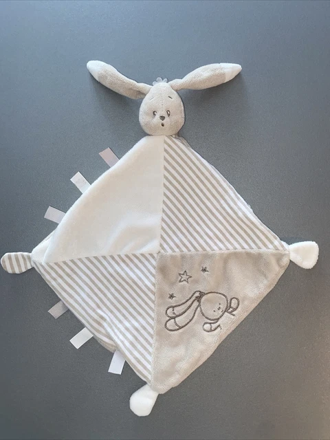 Doudou Lapin beige Rayé Étoile Auchan