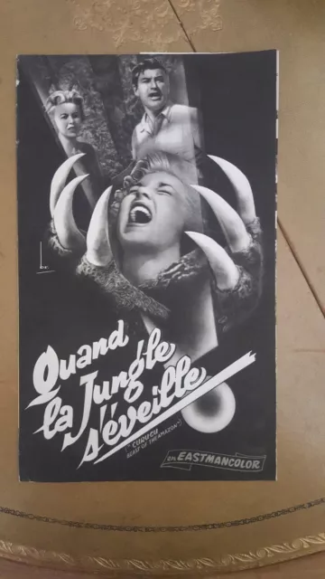 Scenario Film  1956  Quand La Jungle S'eveille