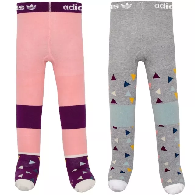 2er Paquete Adidas Bebé Medias Set Niñas Renacer Pantalón Caliente Rosa/Gris