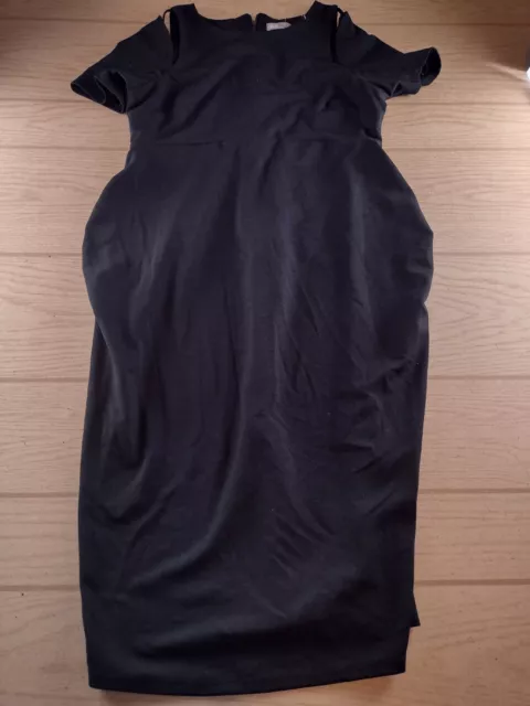 Asos Women's Short Sleeve T-Shirt Jersey Midi Dress Size 10 Black Viscose Blend