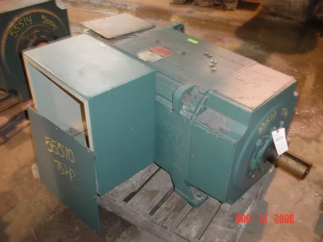 75 HP DC Reliance Electric Motor, 300 RPM, B5010ATZ Frame, DPFVBB, 500 V, New