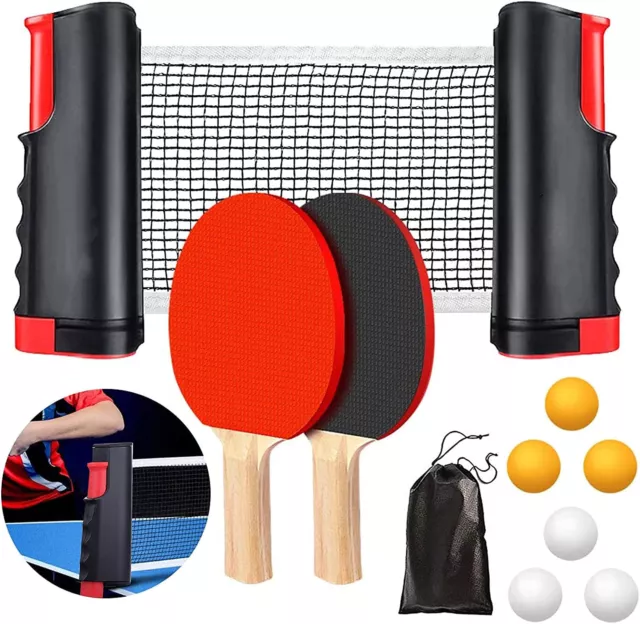 FitnessLab Table Tennis Table Kit Ping Pong Set Retractable Net
