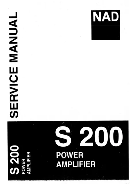 Service Manuel D'Instructions pour NAD S200