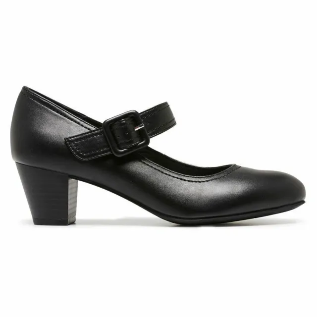 Grosby Isli Black Closed Toe Womens Work Casual Ladies Mary Jane Wide Shoes