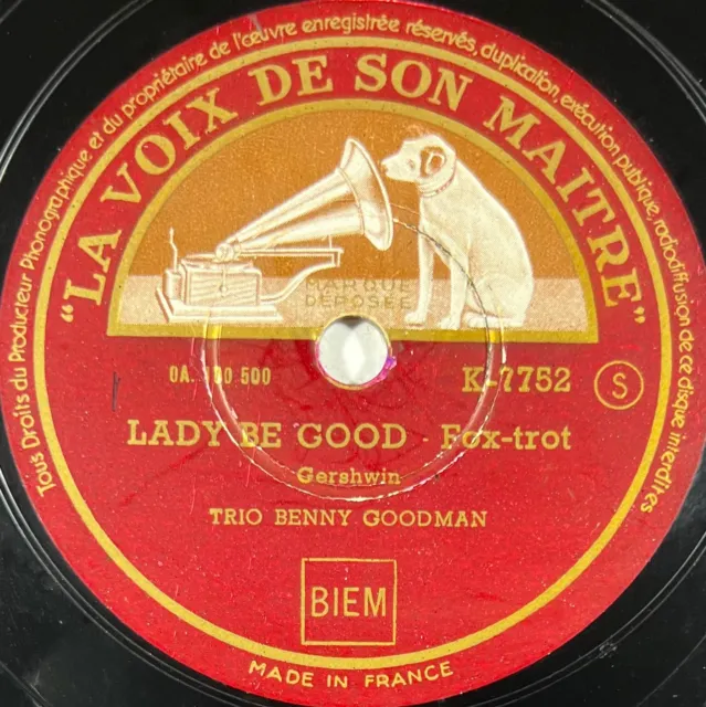 Benny Goodman Trio : China boys / Lady be good DISQUE 78 tours rpm VSM K-7752