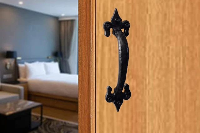 Rustic Gate Handle 7 Inch Cast Iron Sliding Barn Door Handle, Vintage Set of 2 5