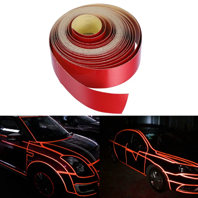 2CM X 5M Car Reflective Body Rim Stripe Sticker DIY Tape Self-Adhesive ...