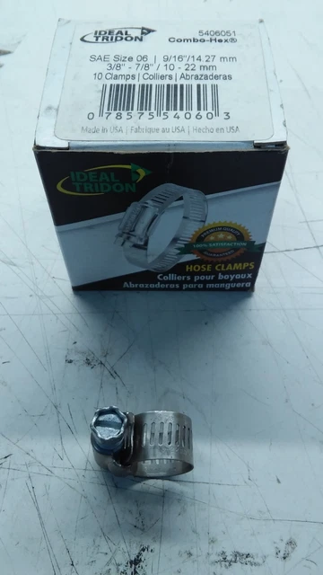IDEAL-Tridon Hose Clamps, Abrazaderas Size 16(18 To 38 Mm),Box Of 10 Made In USA - Foto 8