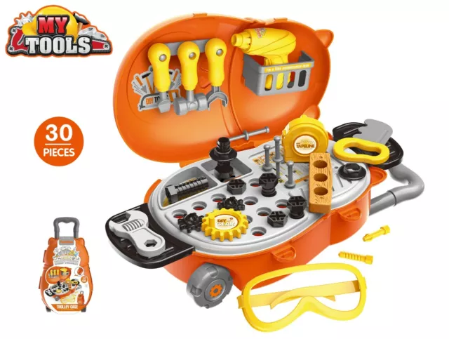 Tool Set Toy Work Bench Play Set 30 Pcs Hammer Screw Kit Boys Kids Gift