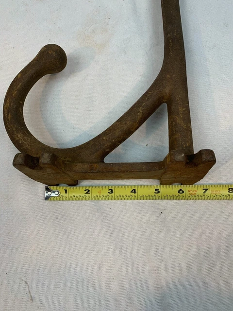 Antique Bridle Hooks Horse Tack Bracket Cast Iron 14" Extra Large c879 6