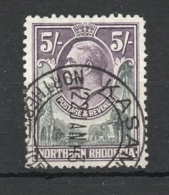 Northern Rhodesia Sg 14 1925 Gv 5/- Fine Used