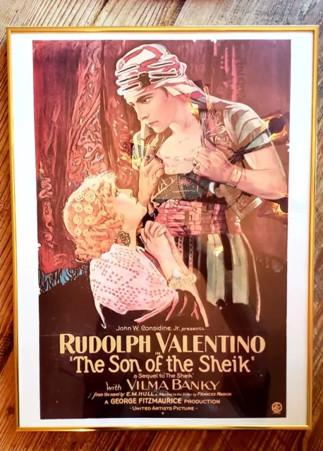 Vintage Movie Poster "The Son Of The Sheik" Rudolph Valentino. Los Angeles Ca.