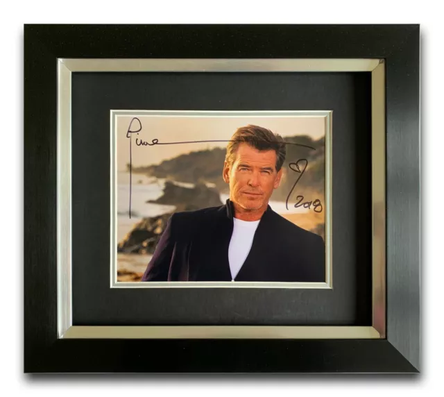 Pierce Brosnan Hand Signed Framed Photo Display - James Bond - 007.