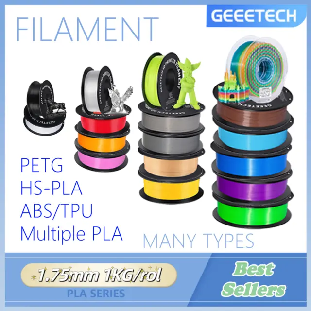 VENTE DE DÉSTOCKAGE!GEEETECH Filament d'imprimante 3D PLA/PETG/TPU/ABS  1.75mm1KG EUR 15,59 - PicClick FR