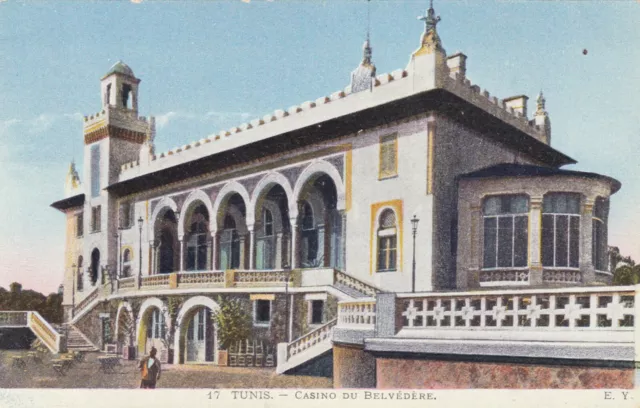 Carte postale ancienne TUNISIE TUNISIA TUNIS casino du belvédère