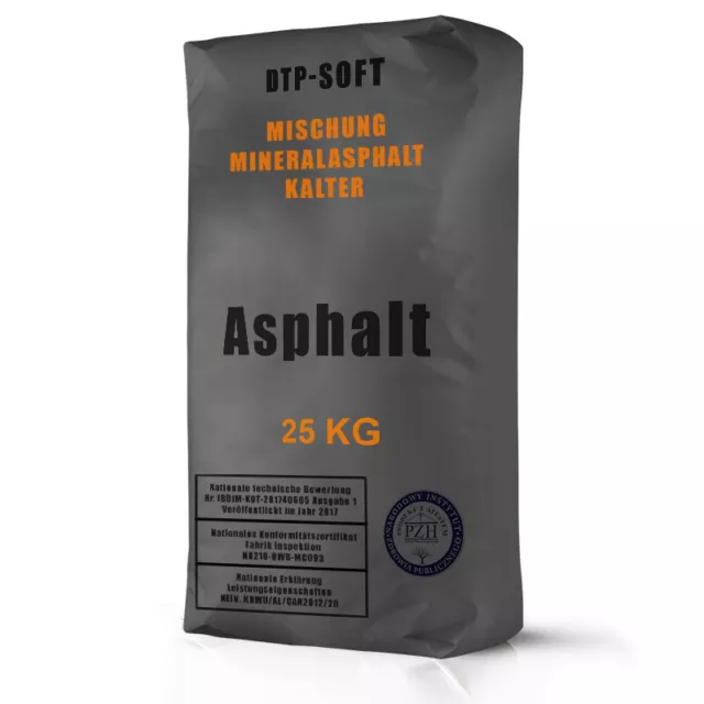 25 kg Kaltasphalt 0-8 mm Reparaturasphalt Asphalt Kaltmischgut 25kg