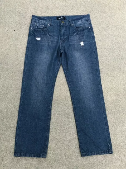 NOSTIC Men's Medium Wash Straight Leg Denim Jeans | 34