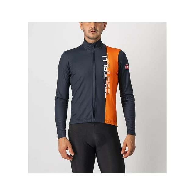 Castelli Maglia Traguardo Saville Blue/Brilliant Orange