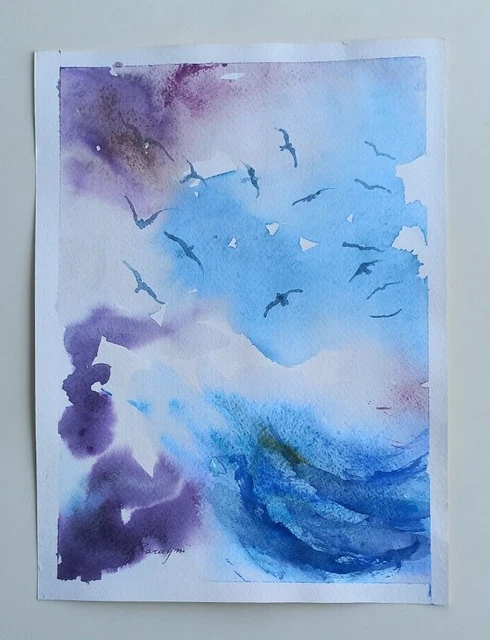 "VOLO" Natura Morta - acquerello su carta di G. Taragni cm 21,5x29