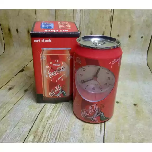 Vtg Coca Cola Can Art Clock (box su2)