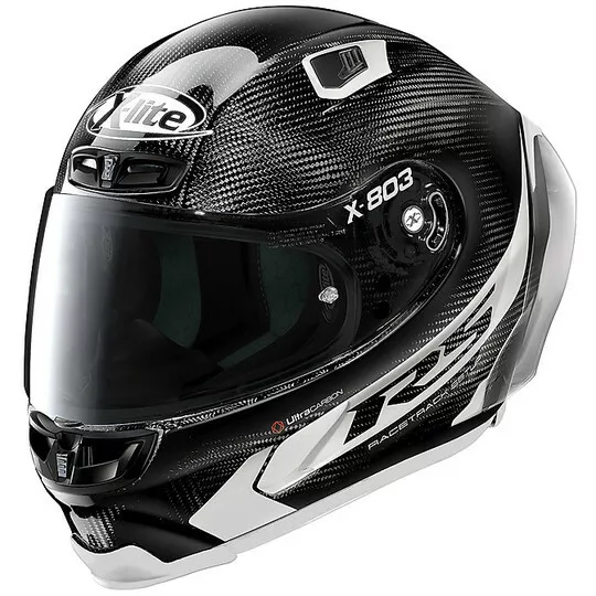 Casque Intégral Carbone XLITE X803 Rs Ultra Carbone Hot Lap Noir Blanc 14 M