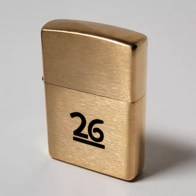 Zippo 204B Classic Brushed Brass Windproof Pocket Lighter Etched No 26 J.W. USA 2