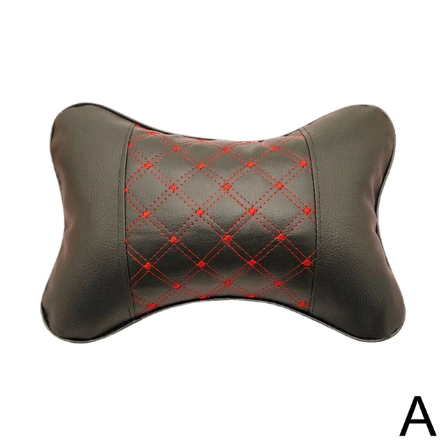 A Car Neck Pillows Both Side PU Leather 1pcs Pack Headrest Pain Relief Lot Y1