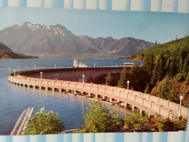 aerial view over CUSHMAN DAM NO 1. POST CARD HOODSPORT WASHINGTON