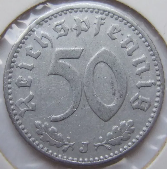 Münze Deutsches Reich 3. Reich 50 Reichspfennig 1939 J in fast Vorzüglich